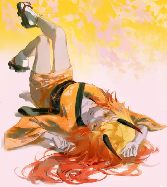 Diaz lying on her back, with her legs slightly raised and looking directly towards the viewer.